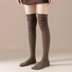 Thigh High Socks – Solid Color Japanese Style for Casual Women Fashion