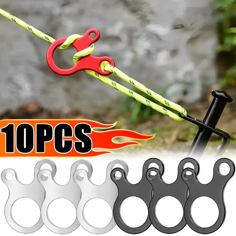 Aluminium Tent Rope Tensioner – 3-Hole Wind Cord Buckle for Camping Gear