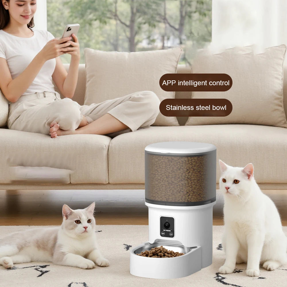 4L Smart Pet Feeder – WiFi Automatic Food Dispenser for Cats and Dogs