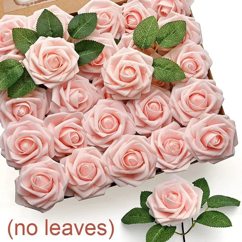 Artificial Foam Rose Heads – Realistic Silk Flowers for DIY Wedding Decor