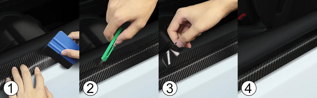 Nano Carbon Fiber Car Trim – Adhesive Vinyl Protector for Vehicle DIY Wrap