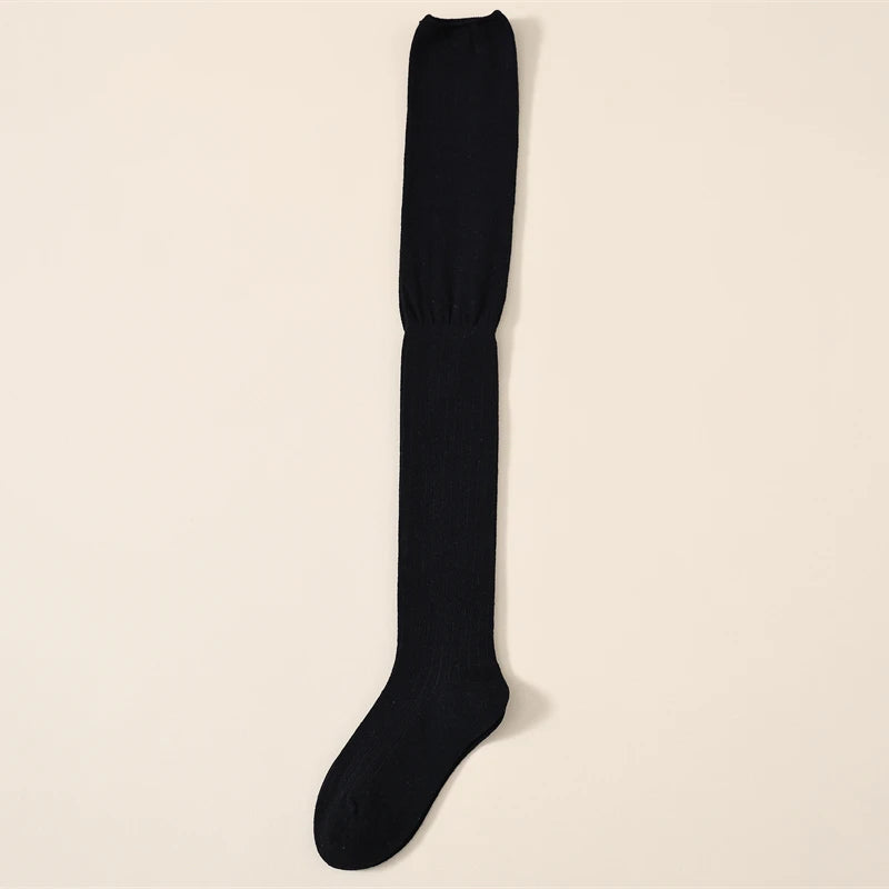 Thigh High Socks – Solid Color Japanese Style for Casual Women Fashion