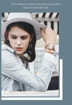 Quartz Women's Watch – Milanese Mesh Band with Diamond Accents for Daily Wear