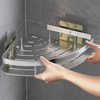 Adhesive Corner Shower Shelf – No Drill Wall Storage for Bathroom Organization