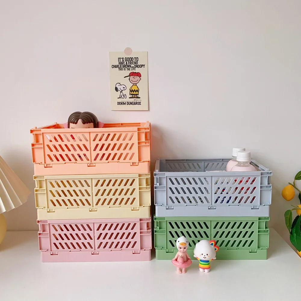 Foldable Storage Crate – Collapsible Organizer for Toys and Desk Supplies