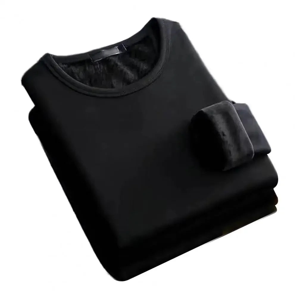 Thermal Fleece T-Shirt – Men's Long-Sleeved Velvet Padded Base Layer for Winter