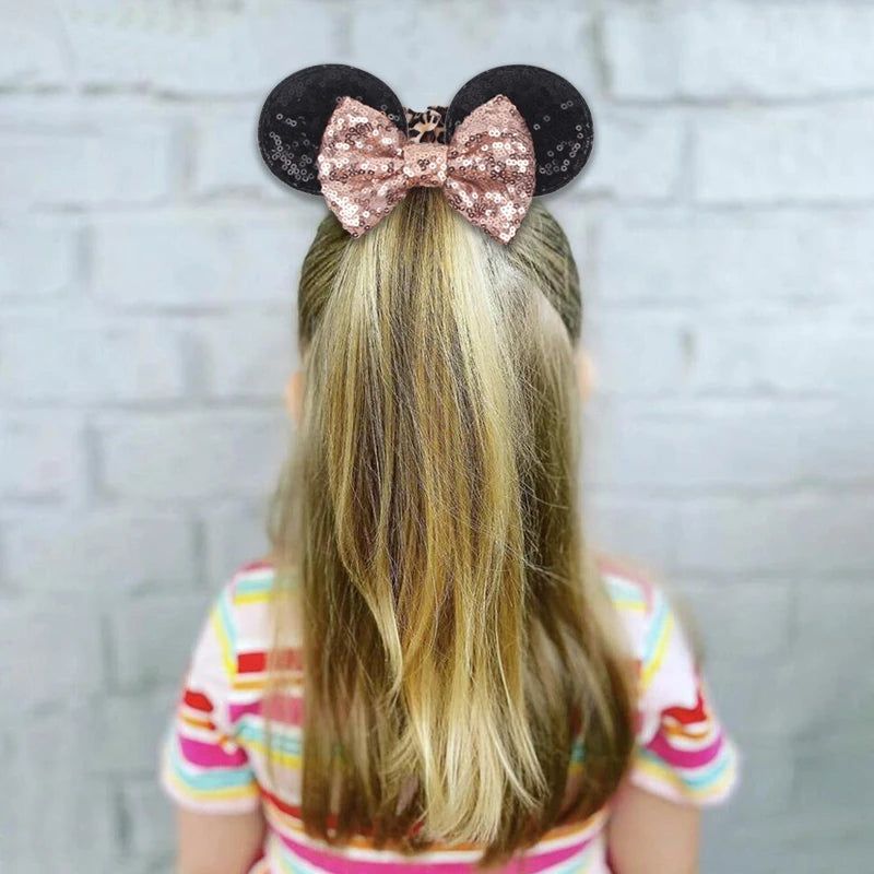 Velvet Sequin Mouse Ear Scrunchies – Elastic Hair Accessories for Kids Party