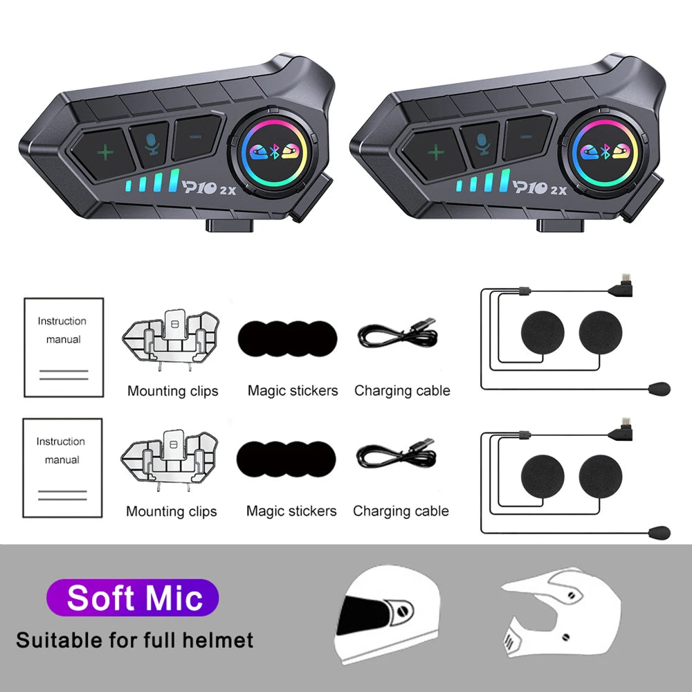 Wireless Motorcycle Intercom Headset – Bluetooth Helmet Audio for Riders