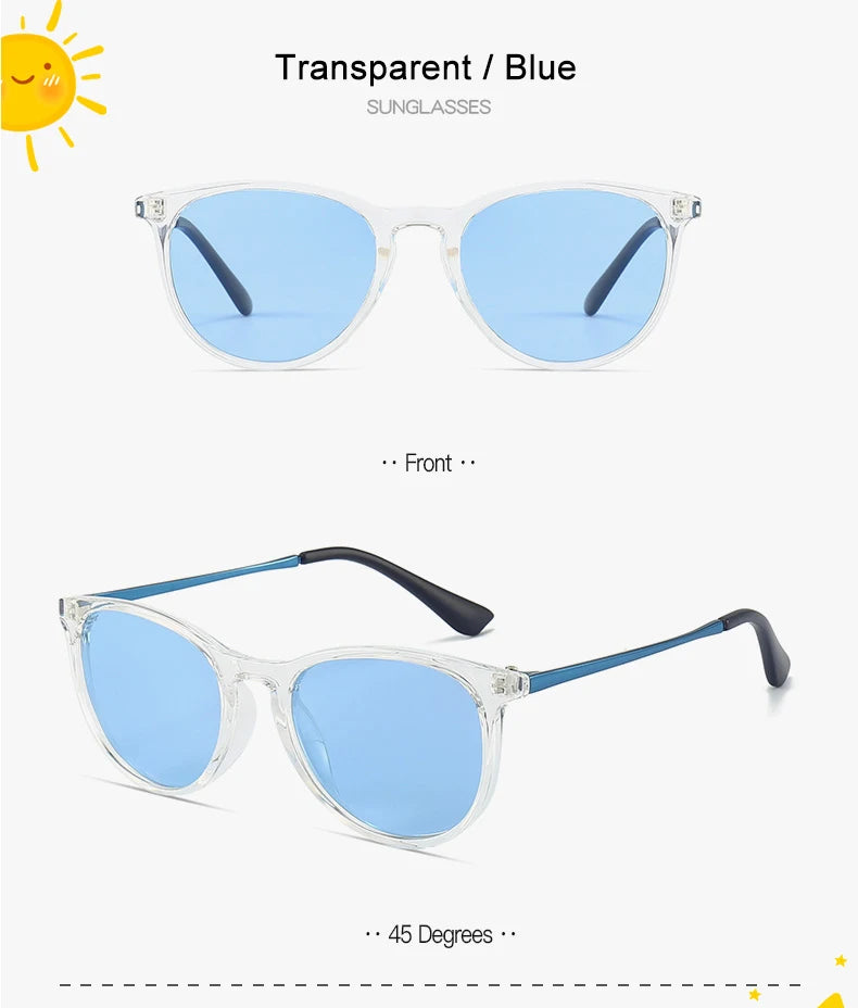Vintage Round Kids Sunglasses – Polarized Metal UV400 Eyewear for Outdoor Play