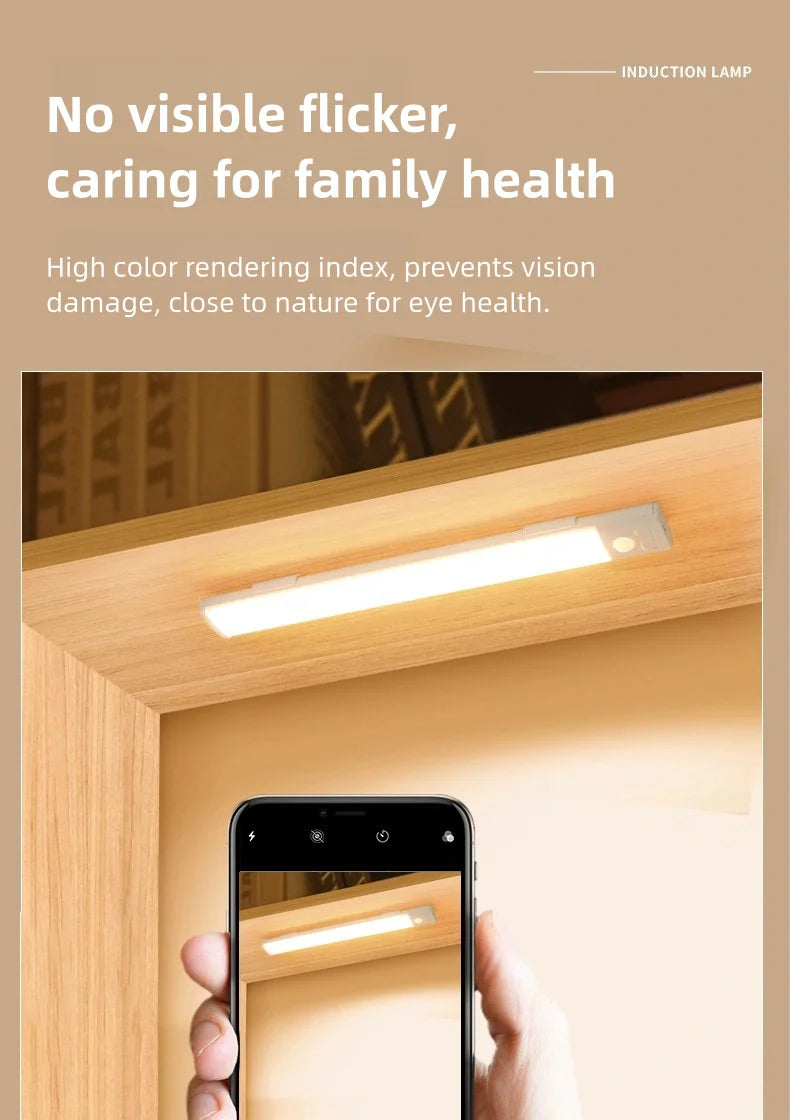LED Motion Sensor Night Light – Rechargeable Wireless Lamp for Kitchen Bedroom