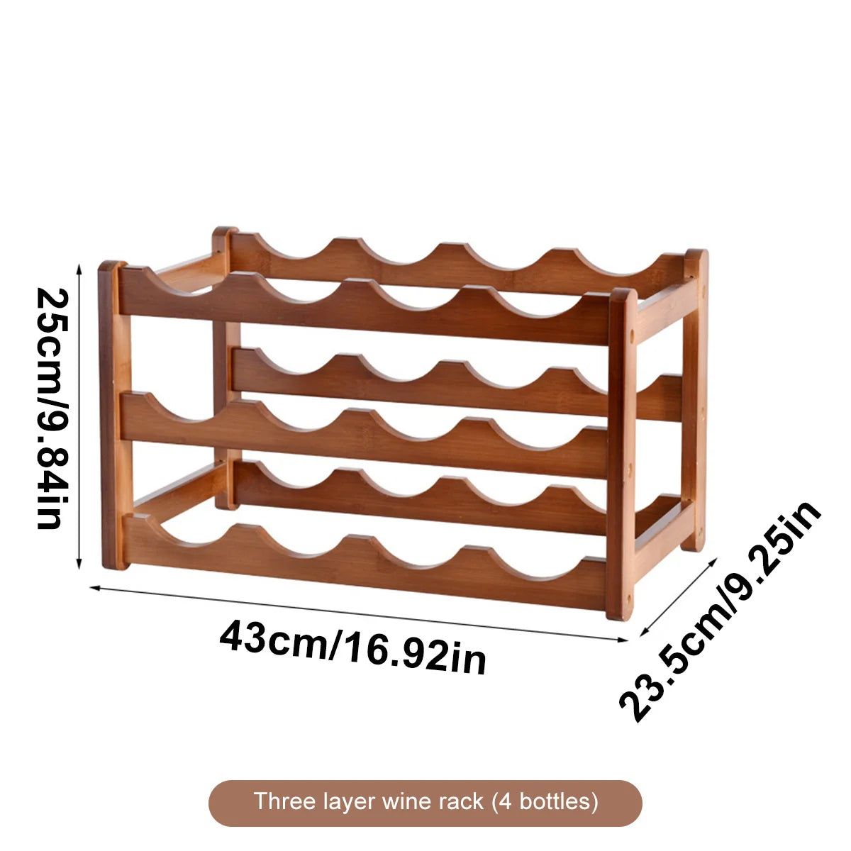 Bamboo Wine Rack – Multi-Tier Wood Display for Bar and Dining Room