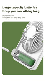 Portable Foldable Desk Fan – 5-Speed USB Rechargeable Fan for Office Home