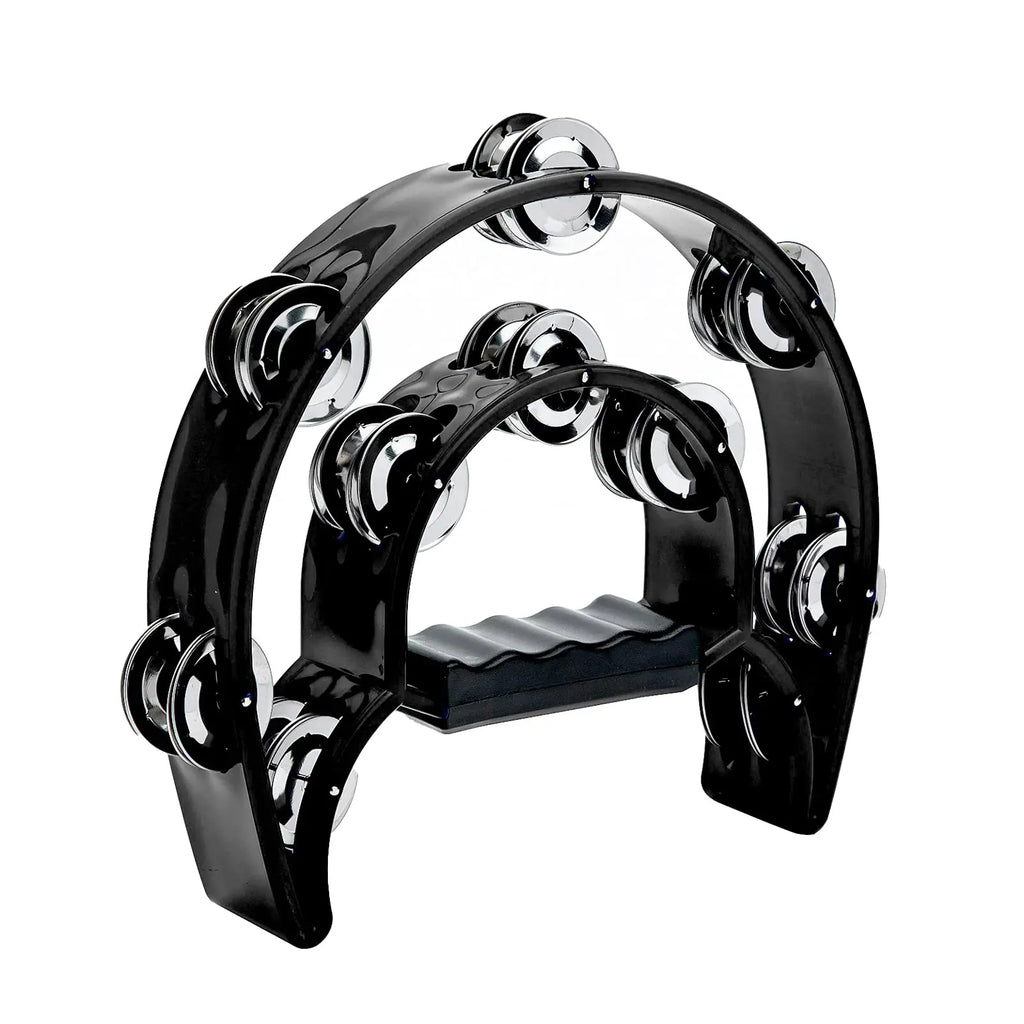 Half-Moon Tambourine – Double Row Metal Jingles for Musical Performances