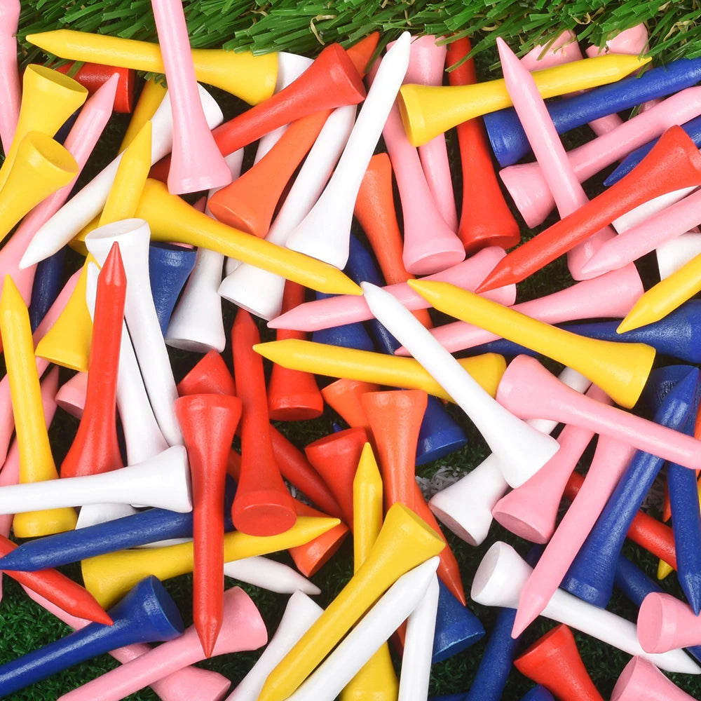 Mixed Color Wooden Golf Tees – Durable Training Accessories for Golfers