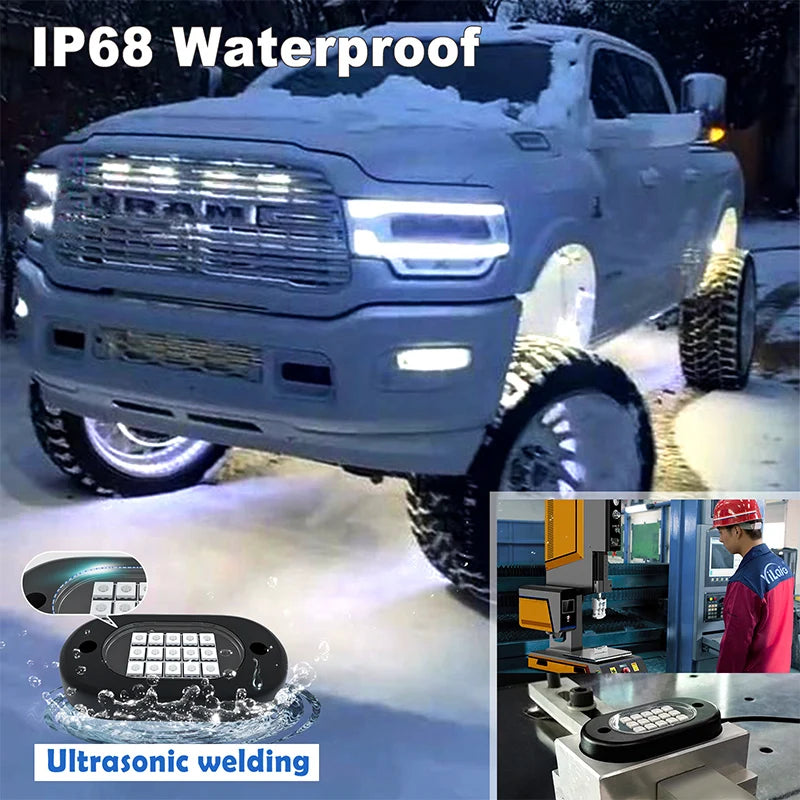 RGB LED Underglow Chassis Lights – Waterproof Exterior Decoration for Off-Road Trucks