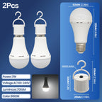 Rechargeable LED Emergency Bulb – Portable 7W Light for Camping and Home Power