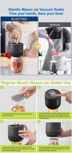Electric Mason Can Sealer – Portable Vacuum Tool for Kitchen Food Storage