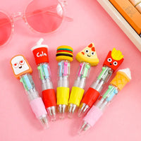 Cartoon Food Multi-Color Ballpoint Pens – Cute Stationery for School Office
