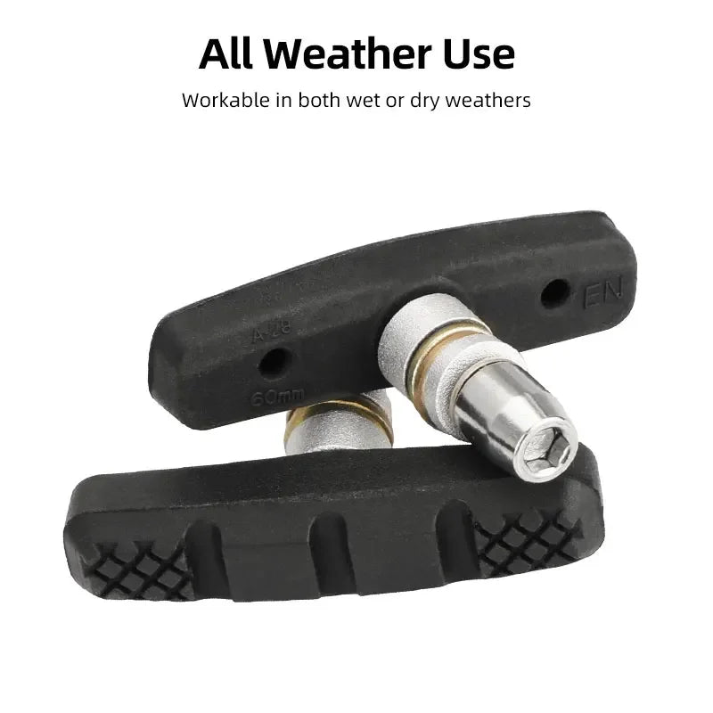 60mm Threaded V-Brake Pads – All-Weather MTB Brake Shoes for Mountain Bikes