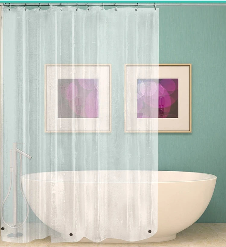 Clear PEVA Shower Curtain – Waterproof Mildew-Resistant Liner for Bathroom