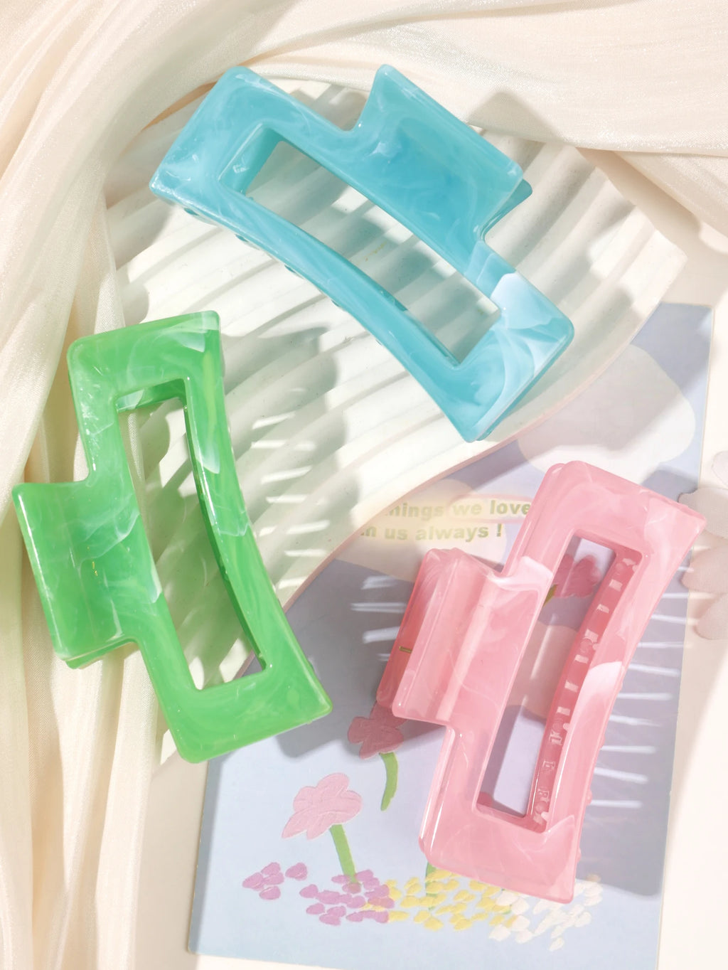Matte Square Hair Claw Clips – Non-slip 3.4 inch Accessories for Thick Hair