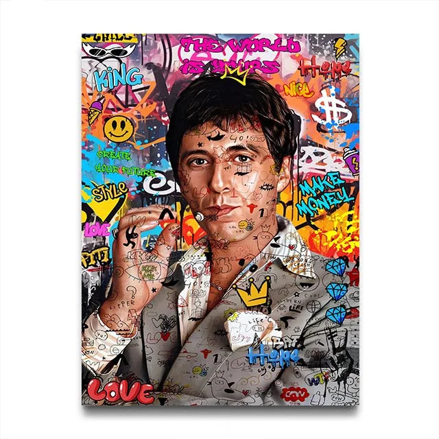 Gangster Graffiti Canvas Print – Urban Street Art for Home Decor