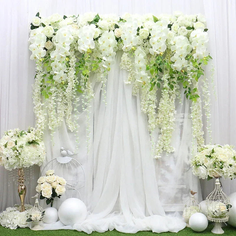 Silk Wisteria Hanging Vines – 110cm Artificial Flower Garland for Wedding Decor