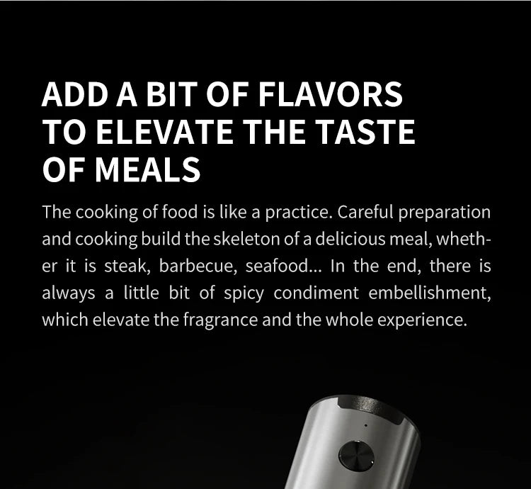 Electric Salt and Pepper Grinder – Adjustable LED Mill for Kitchen Cooking