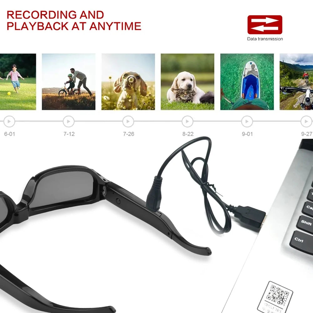 HD Mini Glasses Camera – Wearable Video Recorder for Outdoor Sports