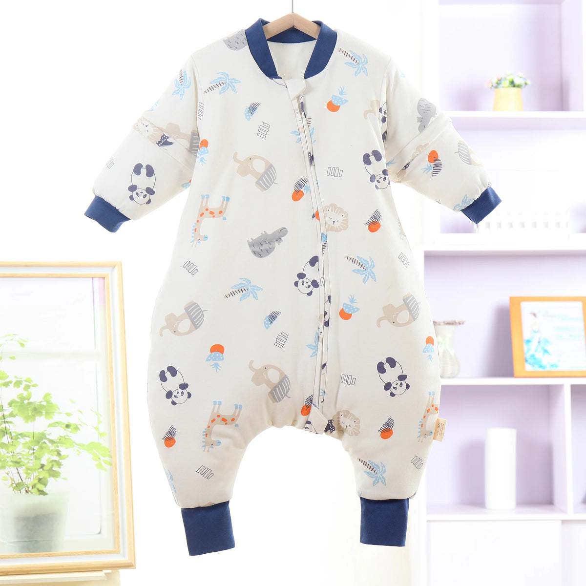 Cotton Split-Leg Sleeping Bag – 2.5Tog Quilted Kids Wearable Blanket for Sleep