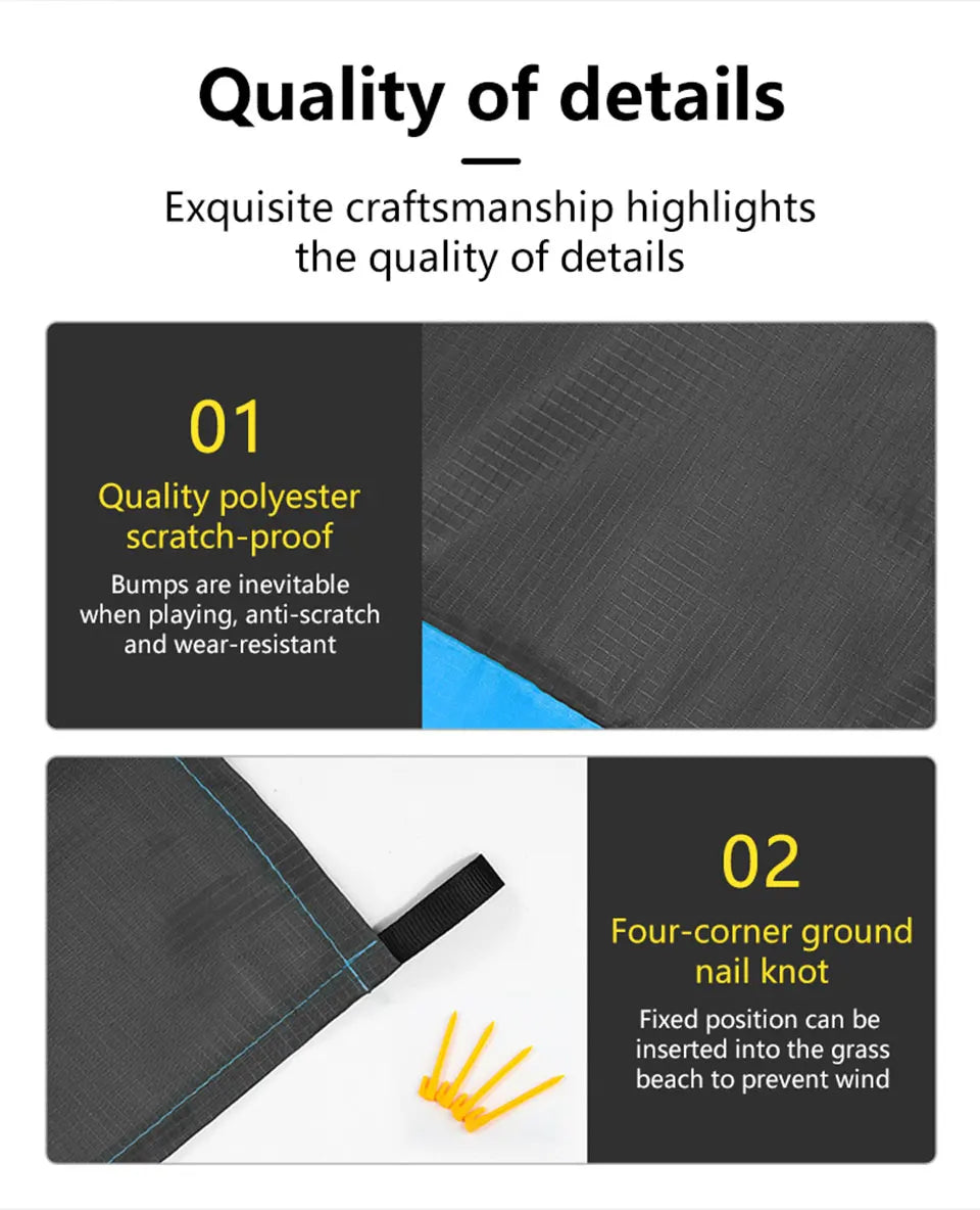 Waterproof Sandproof Beach Blanket – 200x210cm Picnic Mat for Camping and Hiking