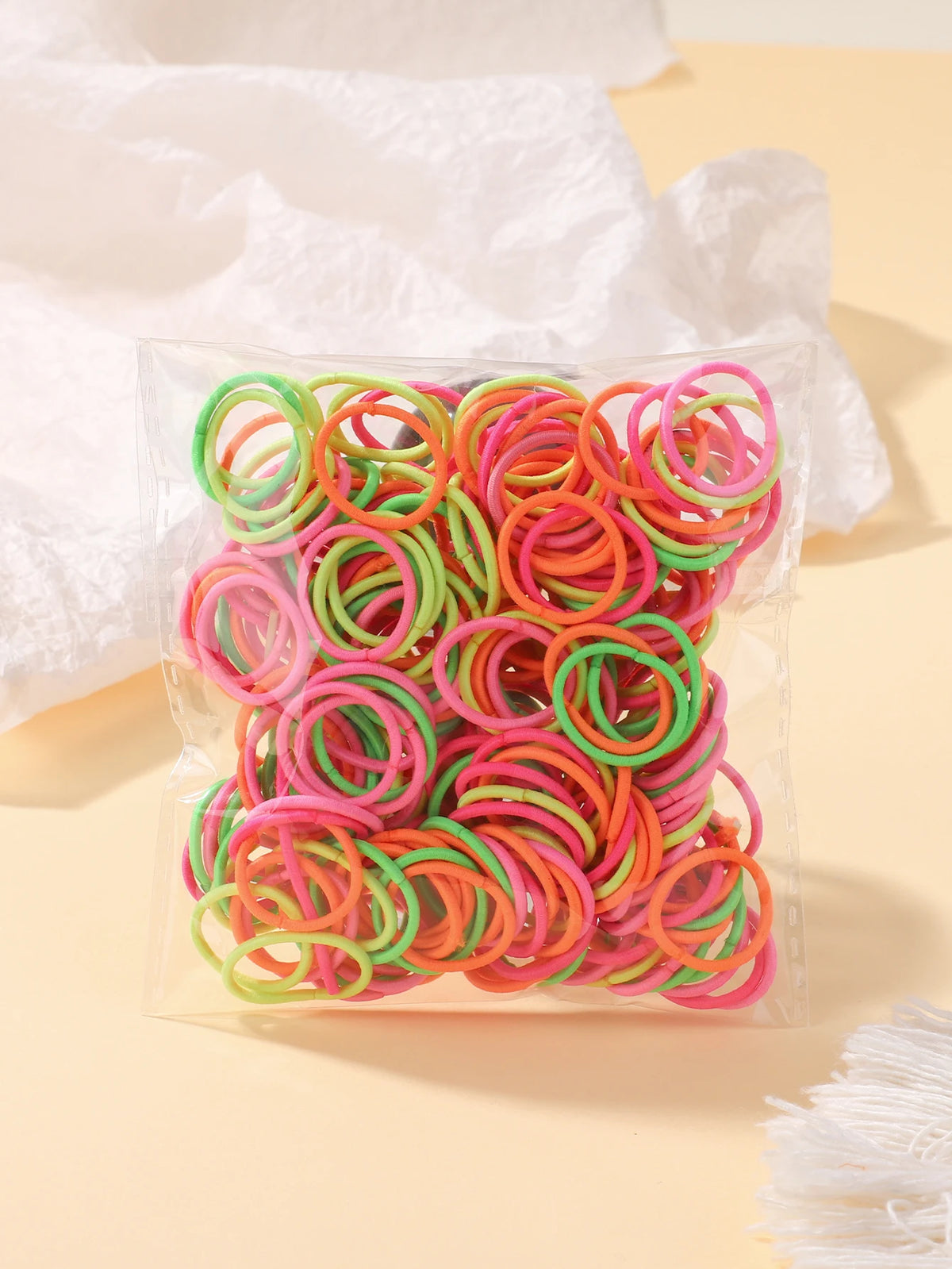 Colorful Nylon Hair Ties – 2cm Elastic Rubber Bands for Baby Girls