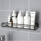 Wall Mounted Toilet Paper Holder – Plastic Storage Shelf for Bathroom