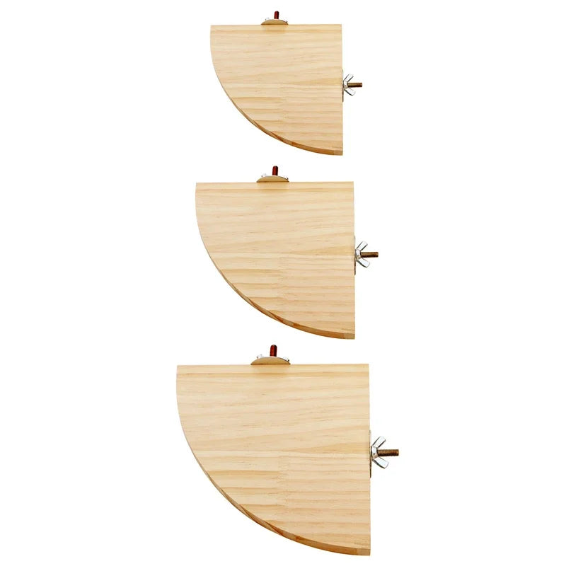 Wooden Fan-Shaped Bird Perch – Natural Stand for Parrot and Small Pets