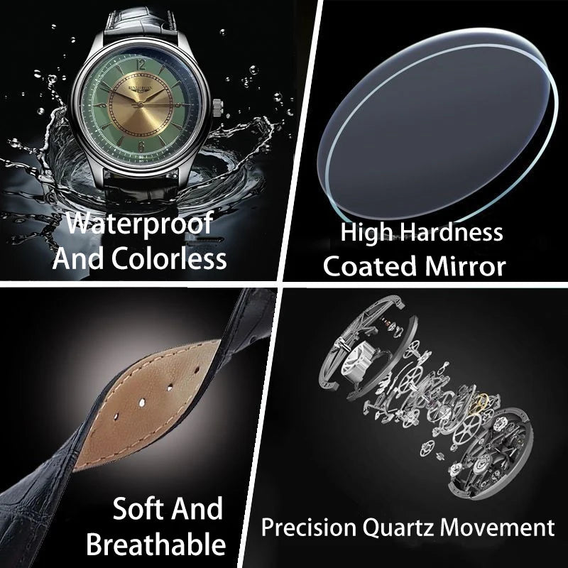 Luxury Leather Quartz Wristwatch – Waterproof Business Watch for Men