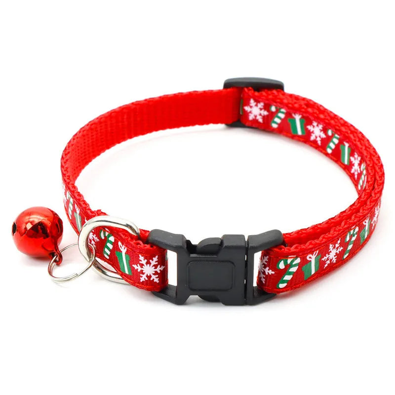 Adjustable Christmas Cat Collar – Snowflake Elk Polypropylene Pet Accessory
