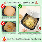 Disposable Air Fryer Liners – Non-Stick Paper Sheets for Baking and Roasting