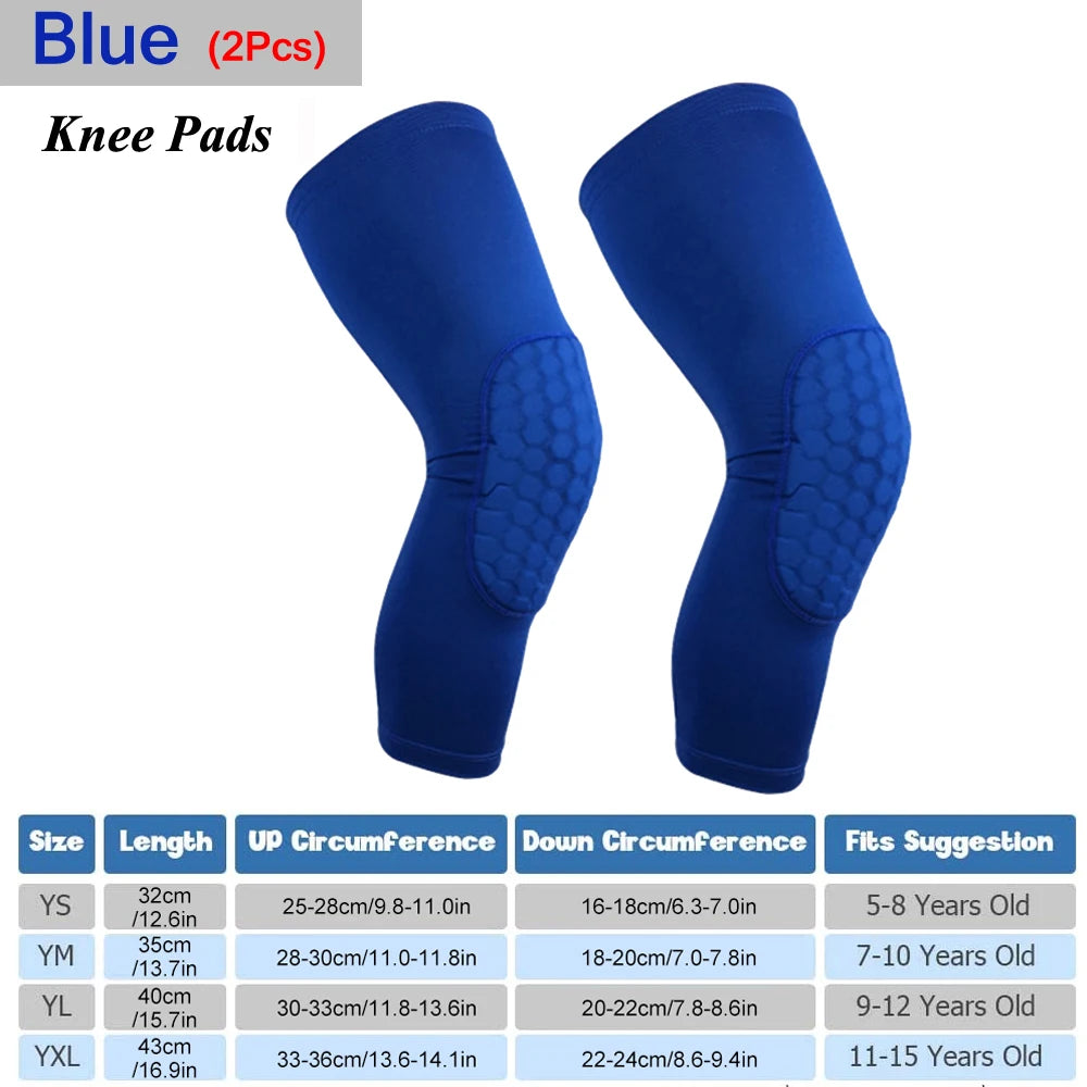 Honeycomb Compression Knee Guards – Youth Protective Gear for Sports