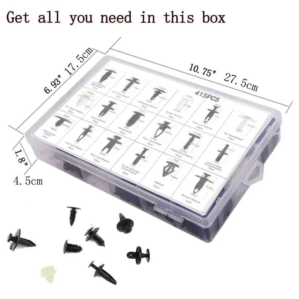 Automotive Plastic Fastener Kit – Bumper and Fender Rivet Retainers for Car Repair