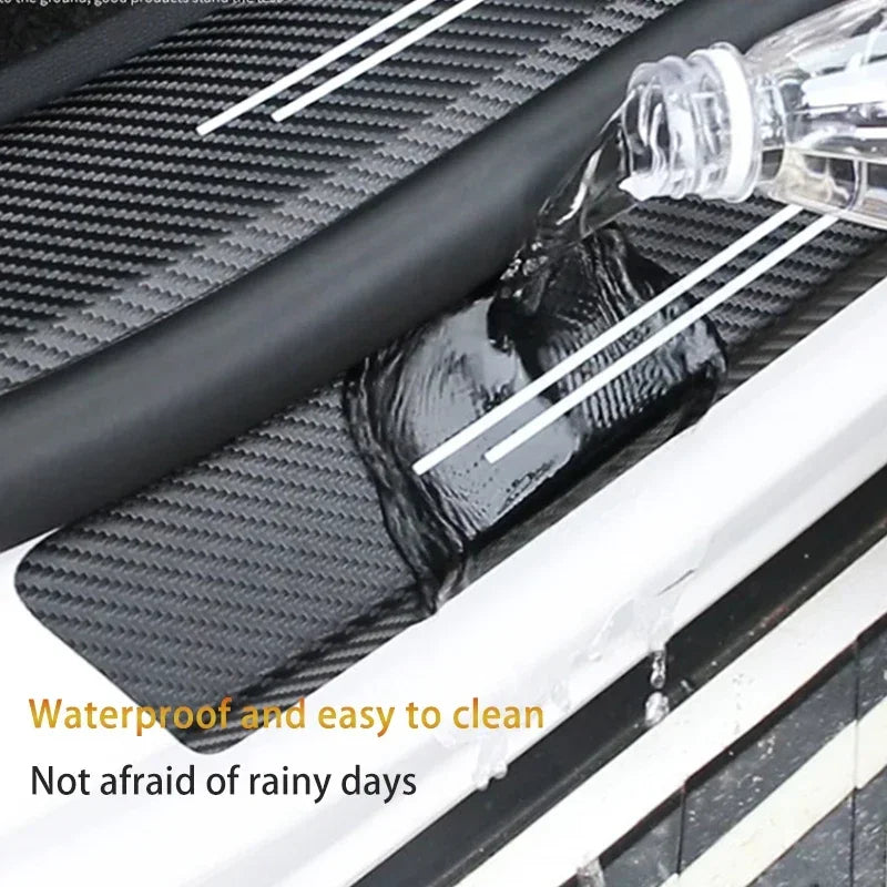 Carbon Fiber Door Sill Guards – Protective Adhesive Strips for Car Styling