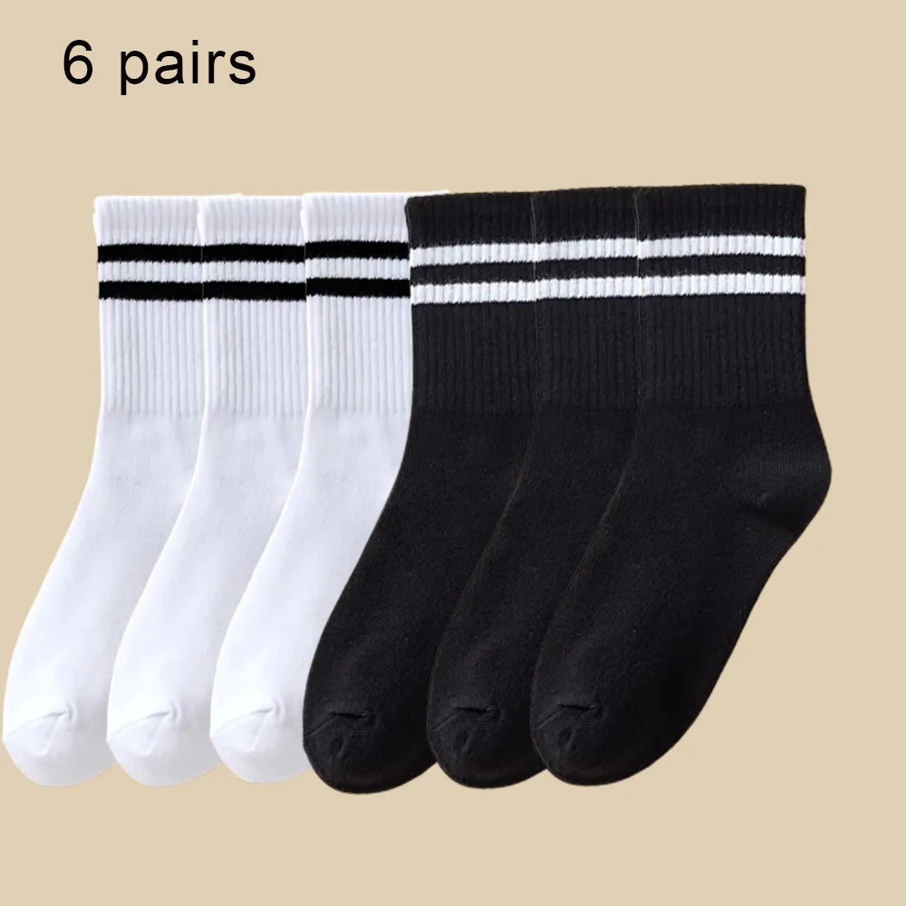 Mid Length Cotton Socks – Solid Color Business Casual for Daily Wear