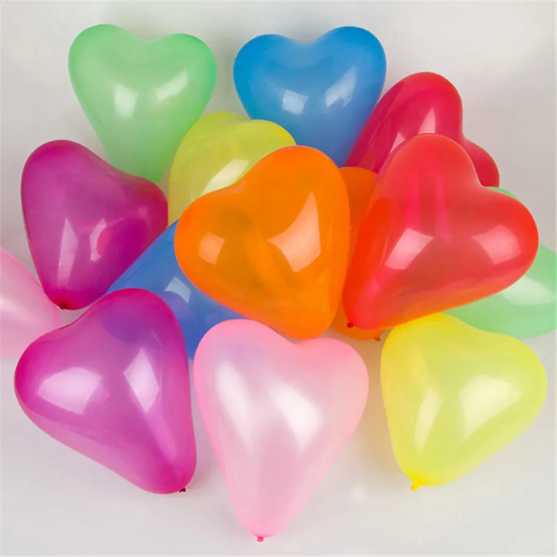 Red Heart Shaped Latex Balloons – 12 Inch Party Decorations for Weddings