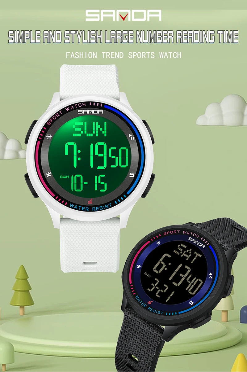 Digital Sports Watch – Waterproof Large Display for Outdoor Athletics