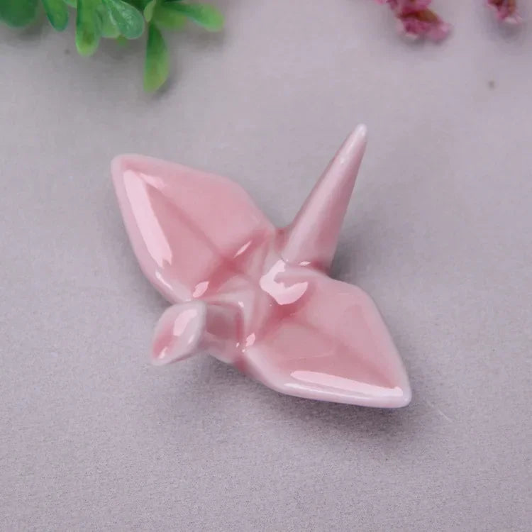 Japanese Ceramic Crane Holder – Decorative Rest for Incense or Chopsticks