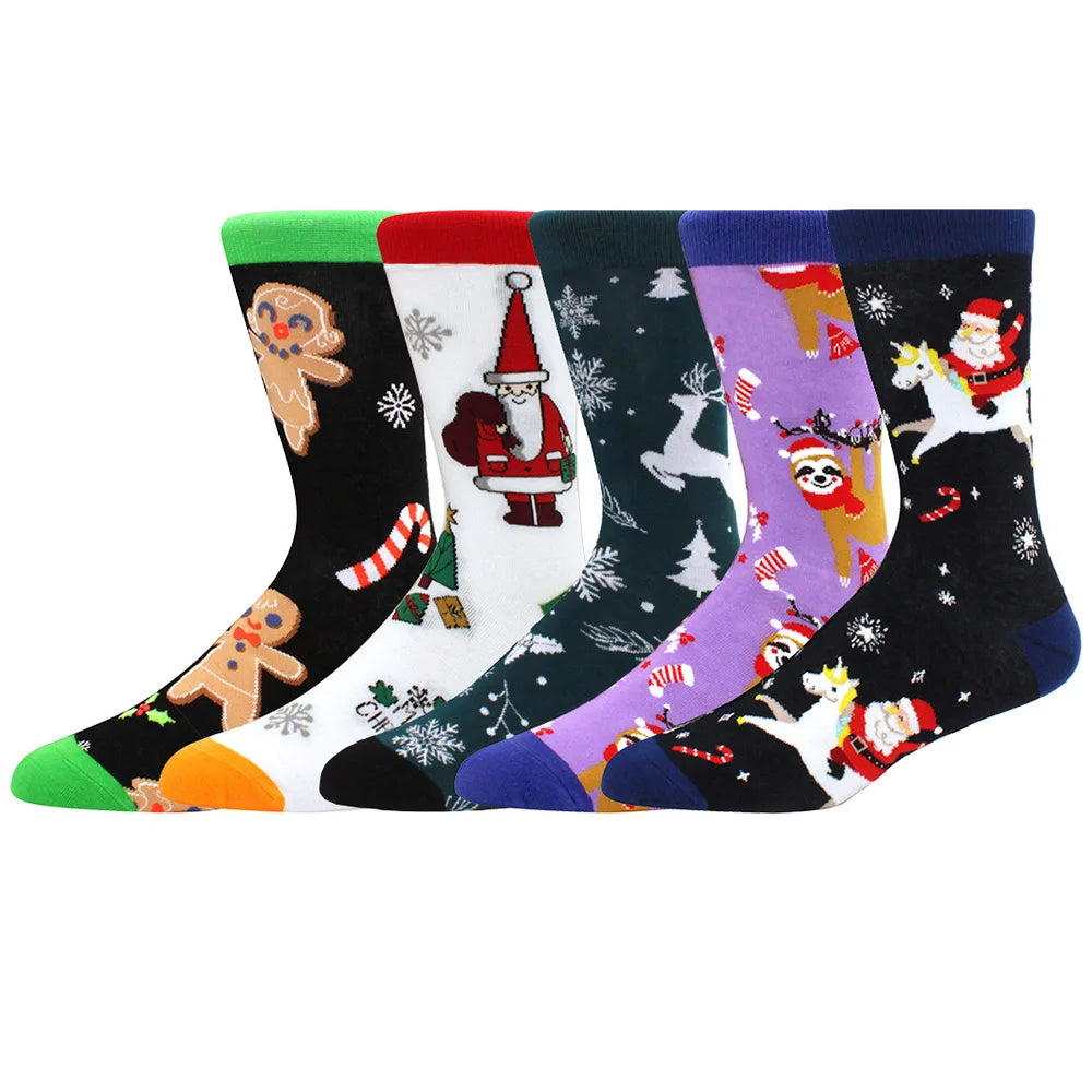 Cotton Novelty Crew Socks – Colorful Animal Print for Casual Halloween Wear