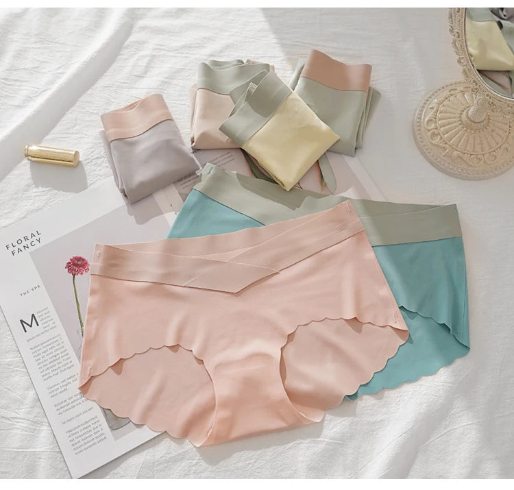 Seamless Ice Silk Panties – Low-Waist Women Underwear for Daily Comfort