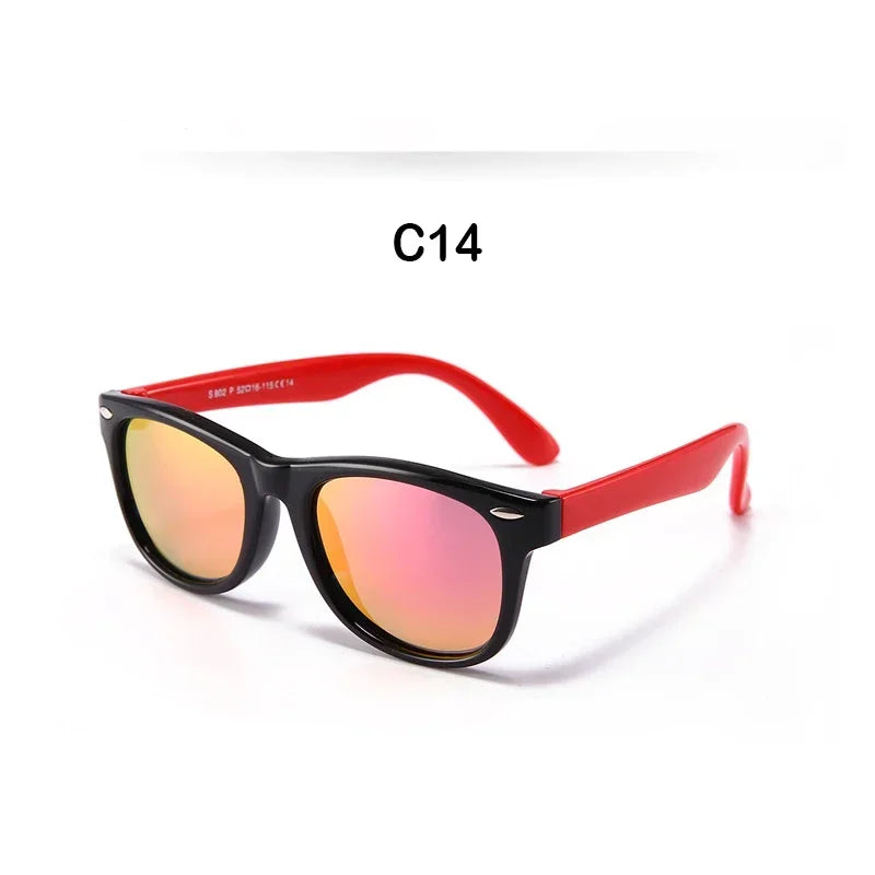 Polarized TR90 Kids Sunglasses – UV400 Silicone Shades for Outdoor Activities