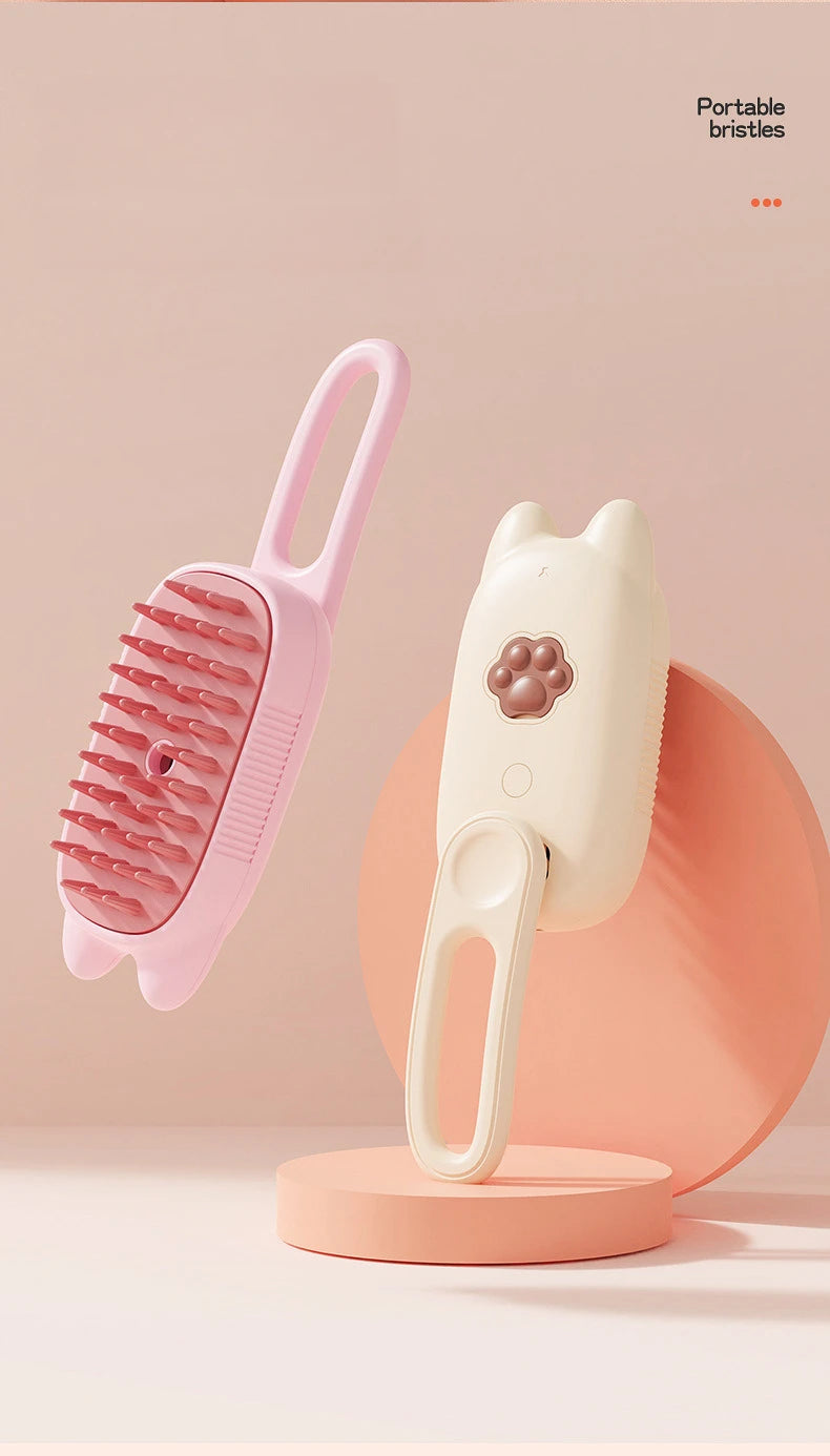 3-in-1 Pet Steam Grooming Brush – Electric Spray Comb for Dog and Cat Shedding