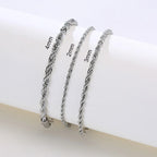 Stainless Steel Rope Chain Bracelet – Unisex Twisted Link Jewelry for Gift