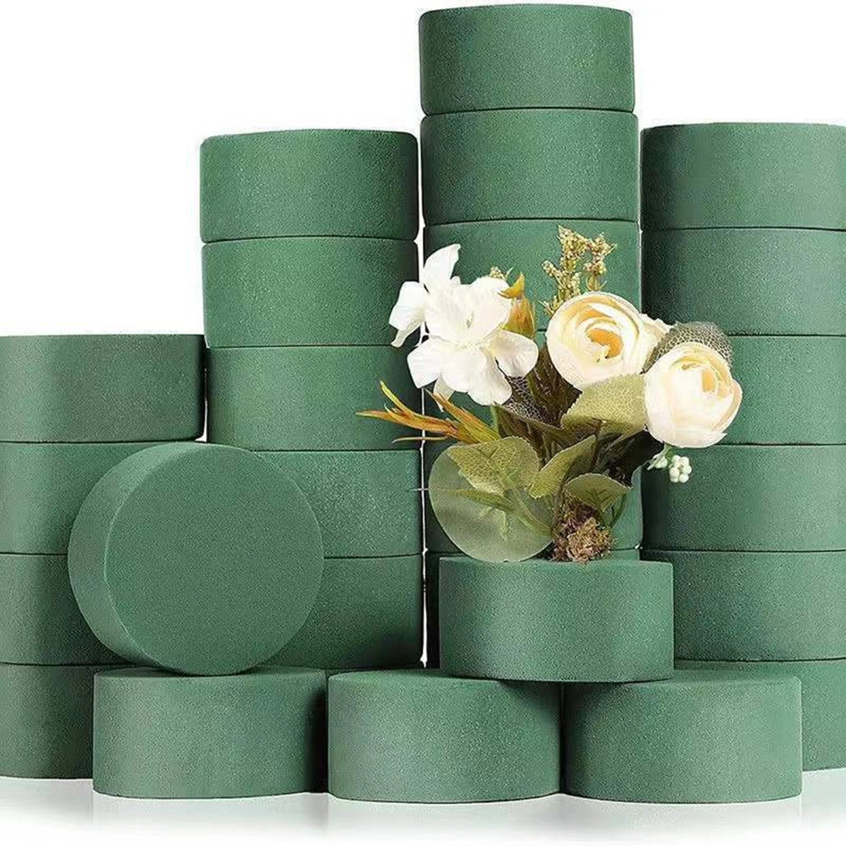 Round Floral Foam Blocks – Dry Artificial Flower Mud for DIY Arrangements